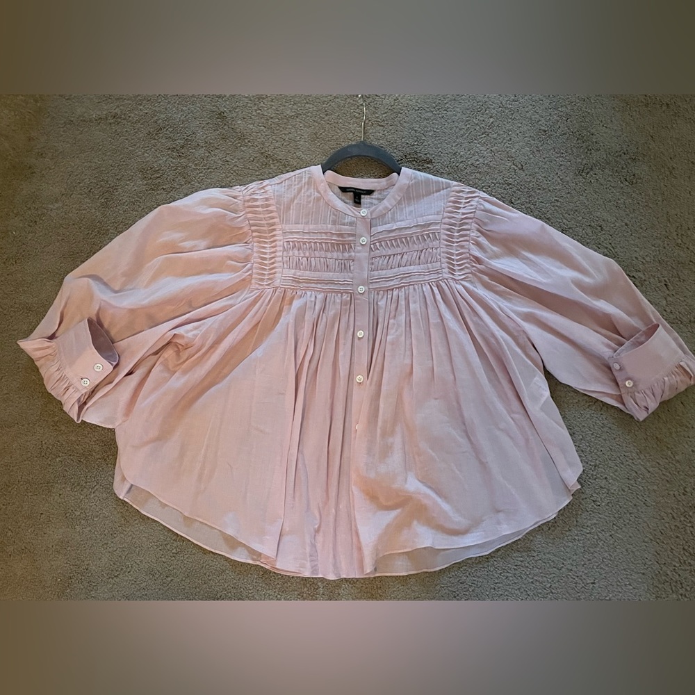 Banana Republic Pin tuck Pleated Blush Blouse